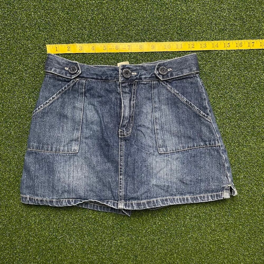 Vintage Y2K 2000s Cherokee Dark Wash Mini Skort Sz 24"